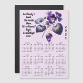Carte Magnétique Calendrier Fleur et Améthyste de Février (Devant / Derrière)
