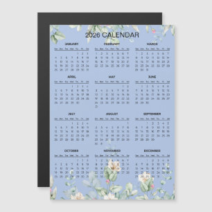 Carte Magnétique Calendrier floral simple mais élégant 2026   Aiman