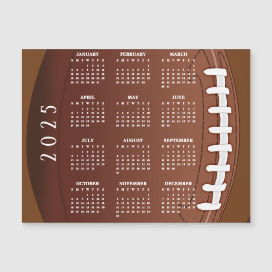 Carte magnétique Calendrier Football 2025 (Devant)