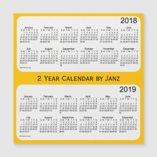 Carte Magnétique Calendrier Gold 2 Year 2018-2019 par Janz