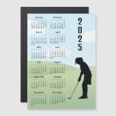 Carte Magnétique Calendrier Golf Design 2025 (Devant / Derrière)