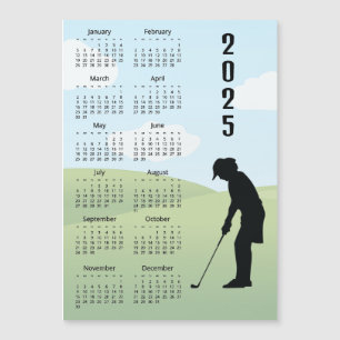 Carte Magnétique Calendrier Golf Design 2025