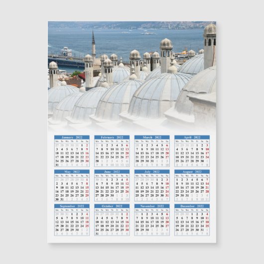 Carte Magnétique Calendrier Istanbul, Turquie 2022 (Devant)
