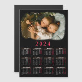 Carte Magnétique Calendrier magnétique 2024 avec photos d'enfants (Devant / Derrière)