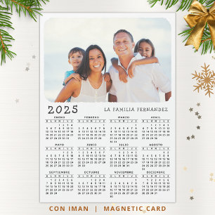 Carte Magnétique Calendrier magnétique 2025 en espagnol avec photo