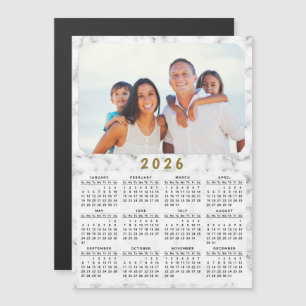 Carte Magnétique Calendrier magnétique 2025 Marbre blanc de votre p