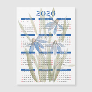 Carte Magnétique Calendrier magnétique 2026 - Aquarelle de marais b