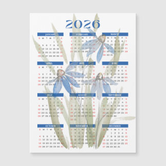 Carte Magnétique Calendrier magnétique 2026 - Aquarelle de marais b