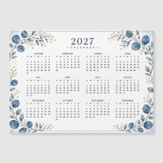 Carte Magnétique Calendrier magnétique 2027, Eucalyptus bleu et ver