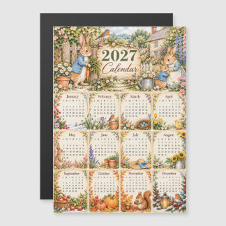 Carte Magnétique Calendrier magnétique 2027 - Lapins dans le jardin