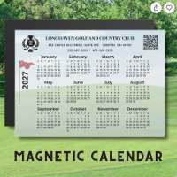 Calendrier magnétique 2027 Ligue de golf Logo Code