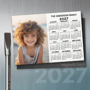 Carte Magnétique Calendrier Magnétique 2027 - Vue Annuelle Moderne