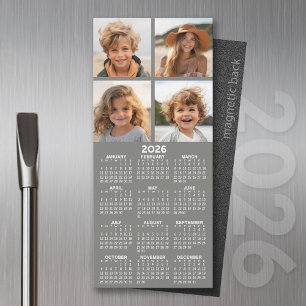 Carte Magnétique Calendrier magnétique avec collage photo - gris