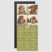 Carte Magnétique Calendrier magnétique avec photo Collage - Vert ol (Devant / Derrière)
