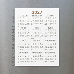 Carte Magnétique Calendrier Magnétique Basique Simple Marron Beige