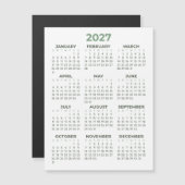 Carte Magnétique Calendrier Magnétique de Base Simple Vert Olive 20 (Devant / Derrière)