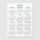 Carte Magnétique Calendrier Magnétique de Base Simple Vert Olive 20 (Devant)