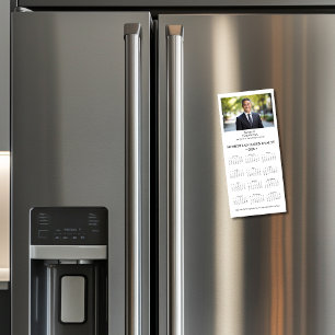 Carte Magnétique Calendrier magnétique de l'entreprise 2025 — Blanc