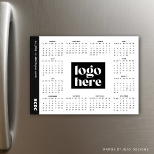 Carte Magnétique Calendrier magnétique de logo d'entreprise 2026 bl