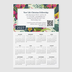 Carte Magnétique Calendrier Magnétique des Écritures 2027 Fleur Égl