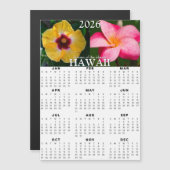 Carte Magnétique Calendrier magnétique des fleurs Hawaii 2026 (Devant / Derrière)