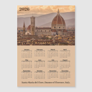 Carte Magnétique Calendrier magnétique Duomo Florence Italie 2026