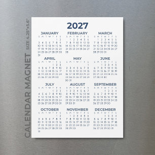 Carte Magnétique Calendrier Magnétique Élégant Simple Bleu Marine 2
