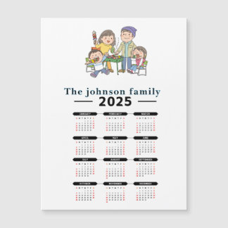 Carte Magnétique Calendrier magnétique familial personnalisé 2025