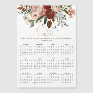 Carte Magnétique Calendrier magnétique floral élégant 2027 Psaume 1