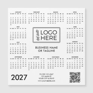 Carte Magnétique Calendrier Magnétique Logo d'Entreprise 2027