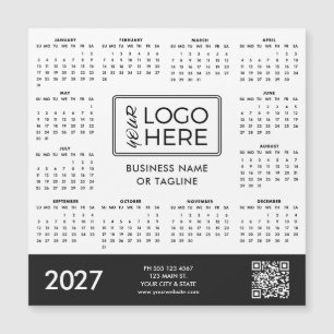 Carte Magnétique Calendrier Magnétique Logo d'Entreprise 2027