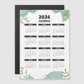 Carte Magnétique Calendrier magnétique minimal 2024 (Devant / Derrière)
