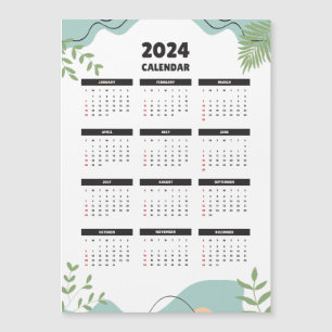 Carte Magnétique Calendrier magnétique minimal 2024