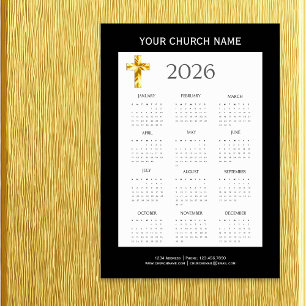 Carte Magnétique Calendrier Magnétique Minimaliste Moderne Noir Or