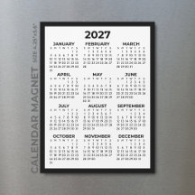 Calendrier Magnétique Minimaliste Simple de Base 2