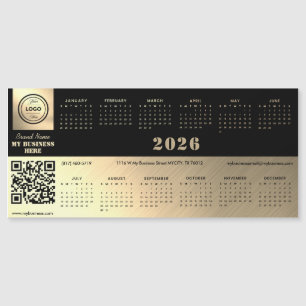 Carte Magnétique Calendrier magnétique noir et or professionnel gén