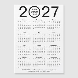 Carte Magnétique Calendrier Magnétique Personnalisé 2027 Avec Logo