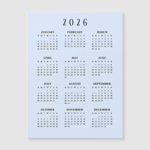 Carte Magnétique Calendrier magnétique simple 2026