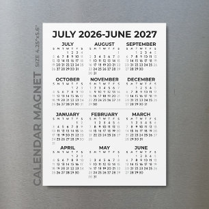 Carte Magnétique Calendrier Magnétique Simple de l'Année Scolaire 2