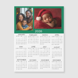 Carte Magnétique Calendrier mini personnalisé avec photos 2026