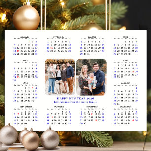 Carte Magnétique Calendrier minimaliste 2026 Moderne 2 Photo magnét