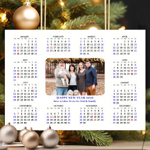 Carte Magnétique Calendrier minimaliste 2026 Photo de famille moder