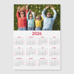 Carte Magnétique Calendrier Moderne 2026 avec Photo - Vue de l'Anné