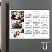 Carte Magnétique Calendrier personnalisé 2026 Collage de photos Nom