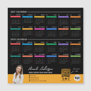 Carte Magnétique Calendrier personnalisé 2027-2028 Aimant de logo d