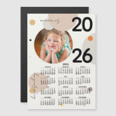 Carte Magnétique Calendrier Photo 2026 Gardez le Sourire Aimant (Devant / Derrière)