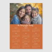Carte Magnétique Calendrier photo moderne Burnt Orange 2026 (Devant)