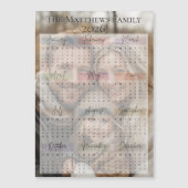 Carte Magnétique Calendrier photo moderne des vacances 2026 Sleek (Devant)