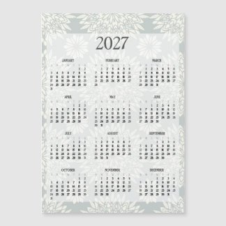 Carte Magnétique Calendrier réfrigérateur floral 2027