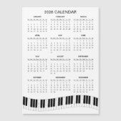 Carte Magnétique Calendrier simple 2026 avec touches de piano | Aim (Devant)